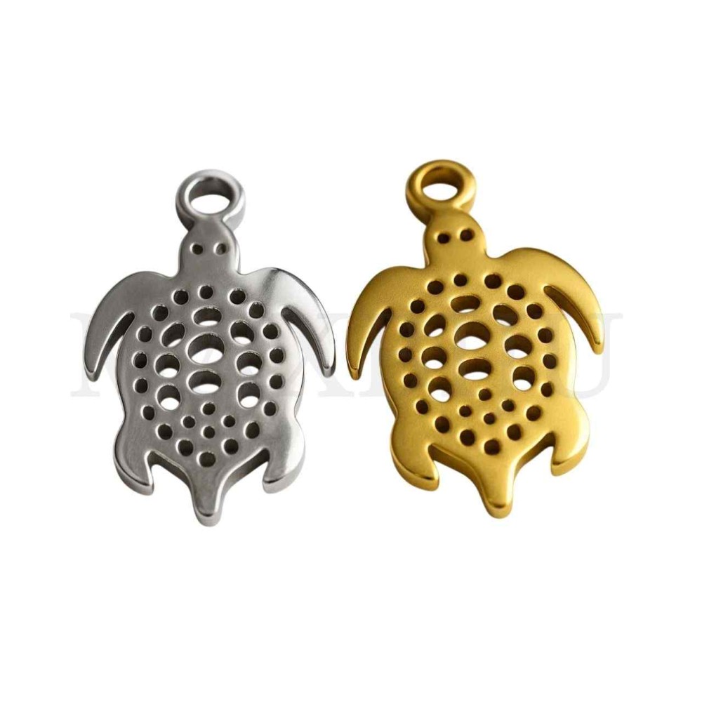 Stainless Steel Pendant - Turtle 9x12mm