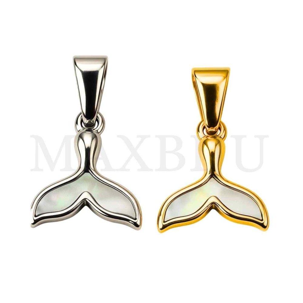 Stainless Steel Pendant - Mermaid Tail 15x16mm