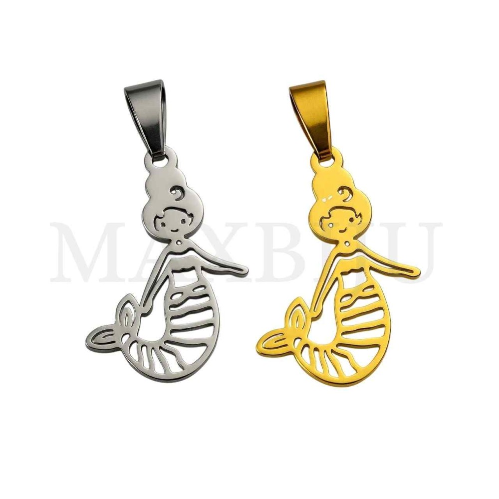 Stainless Steel Pendant - Mermaid 16x22mm