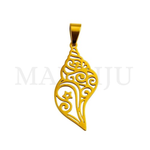 Stainless Steel Pendant - Shell 18x39mm