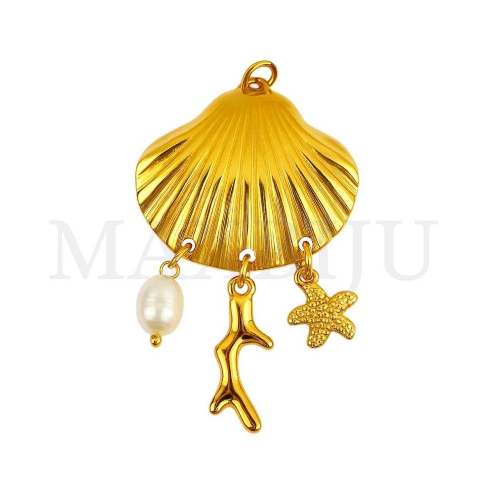 Stainless Steel Pendant - Shell 30x30mm