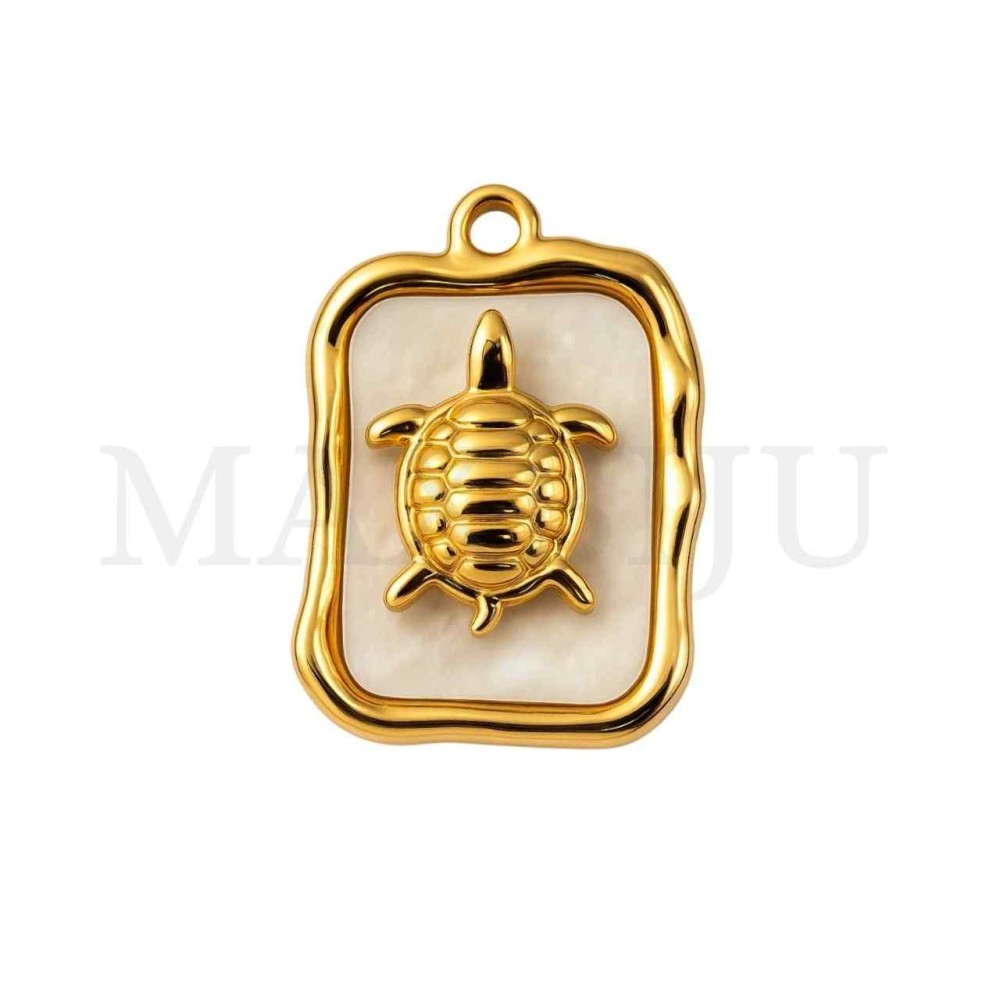 Stainless Steel Pendant - Turtle 13x19mm