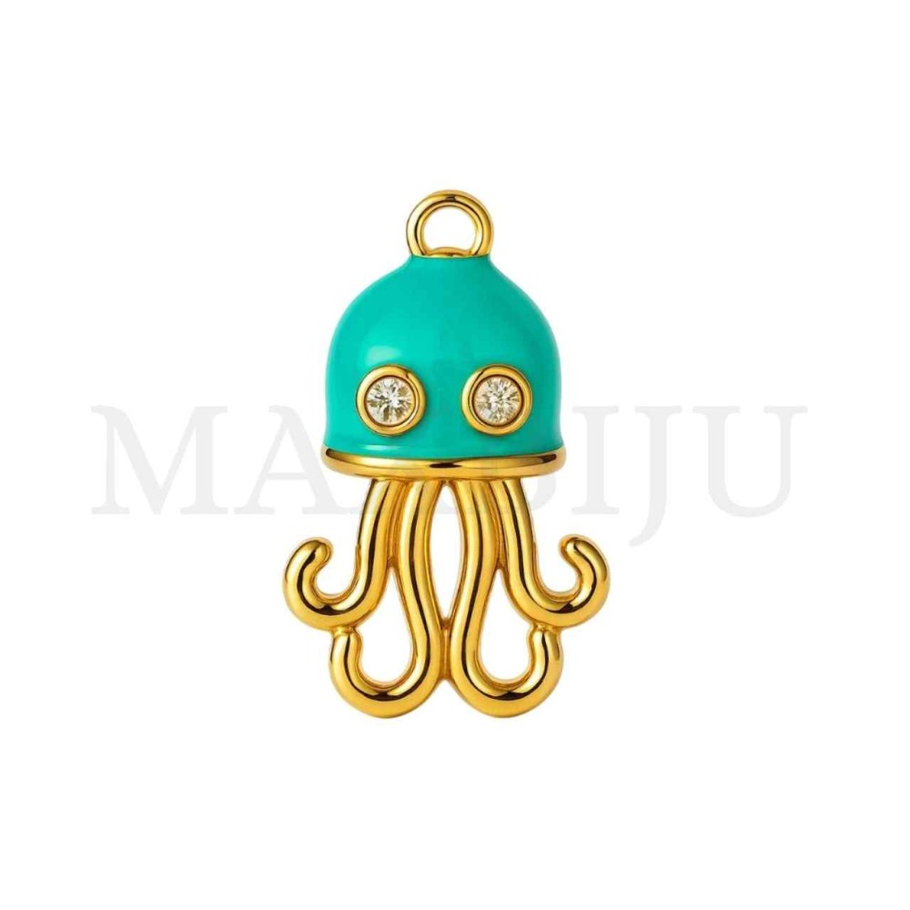 Stainless Steel Pendant - Octopus 10x15mm