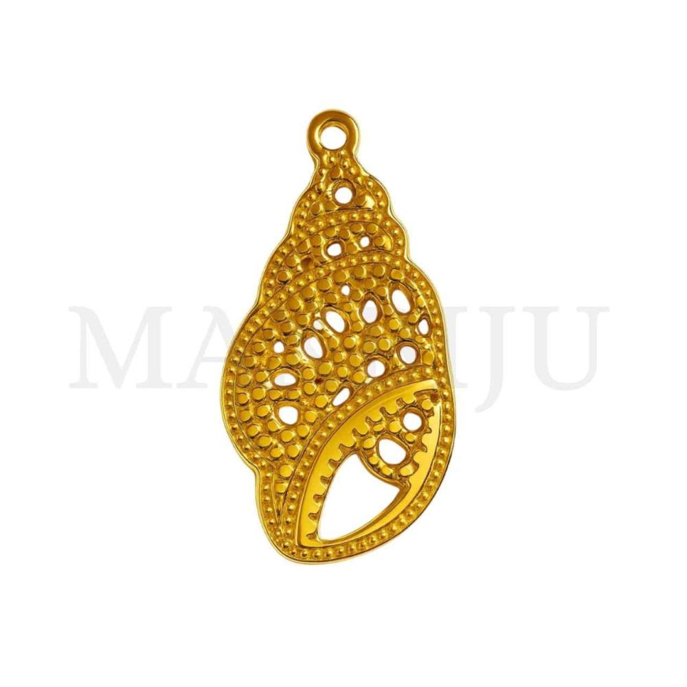 Stainless Steel Pendant - Shell 11x22mm