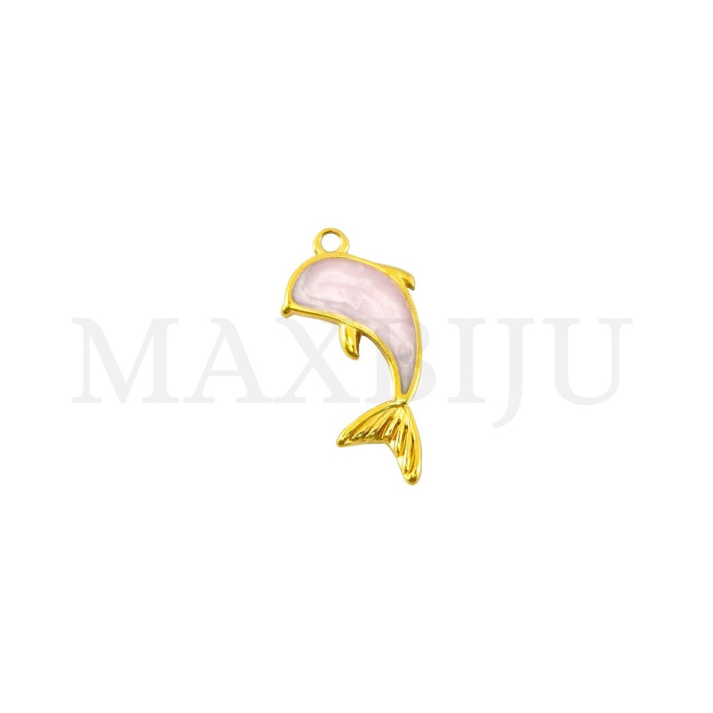 Stainless Steel Dolphin Earrings 10x19mm.