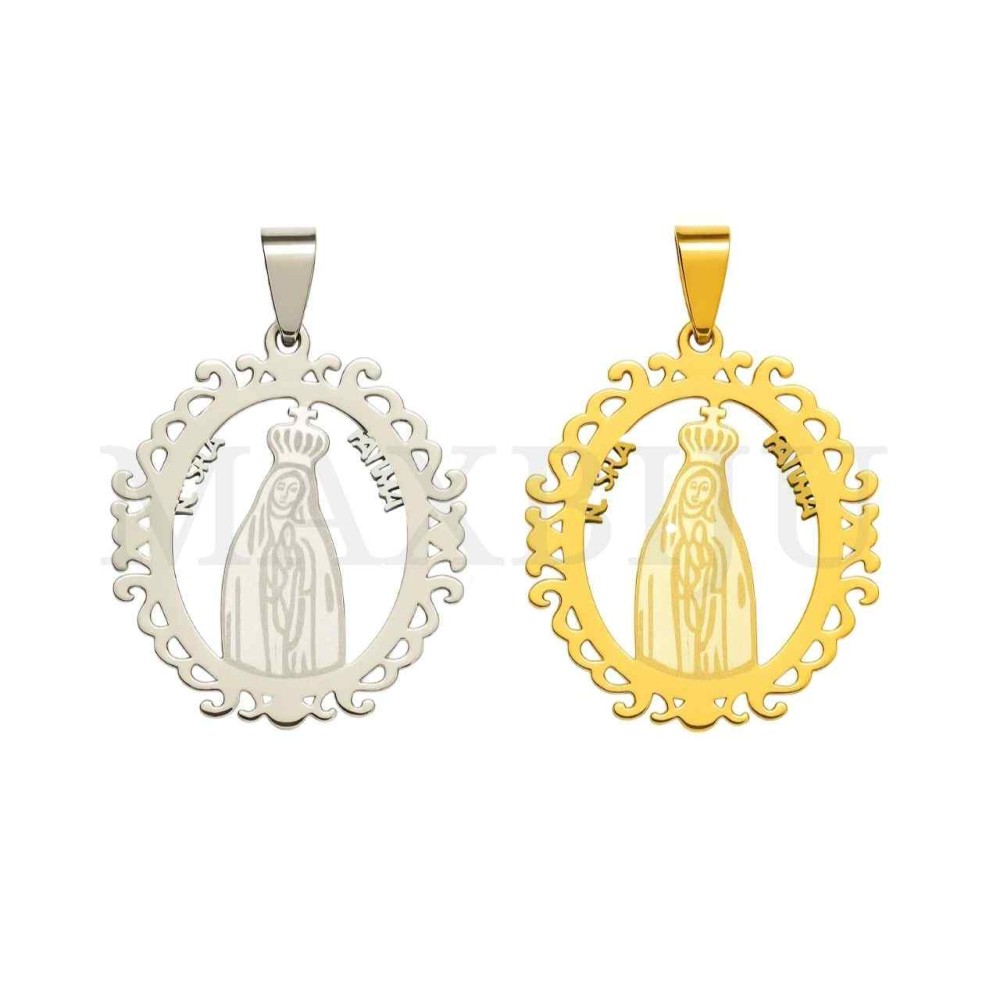Stainless Steel Pendant - Our Lady of Fatima 31x36mm