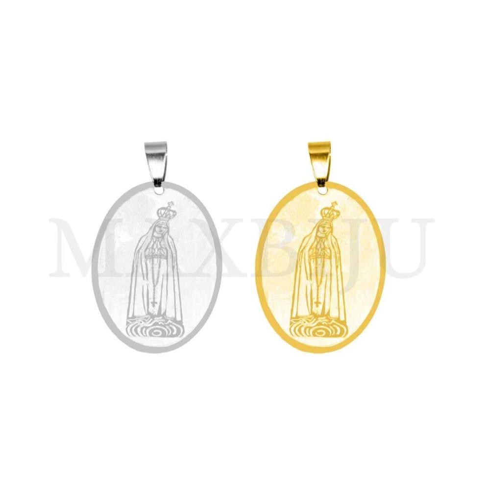 Stainless Steel Pendant - Our Lady of Fatima 25x35mm