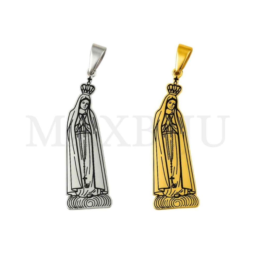 Stainless Steel Pendant - Our Lady of Fatima 11x35mm