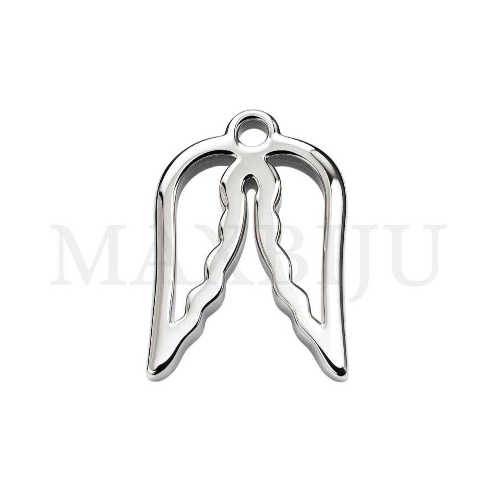 Stainless Steel Pendant - Angels Wings 8x12mm