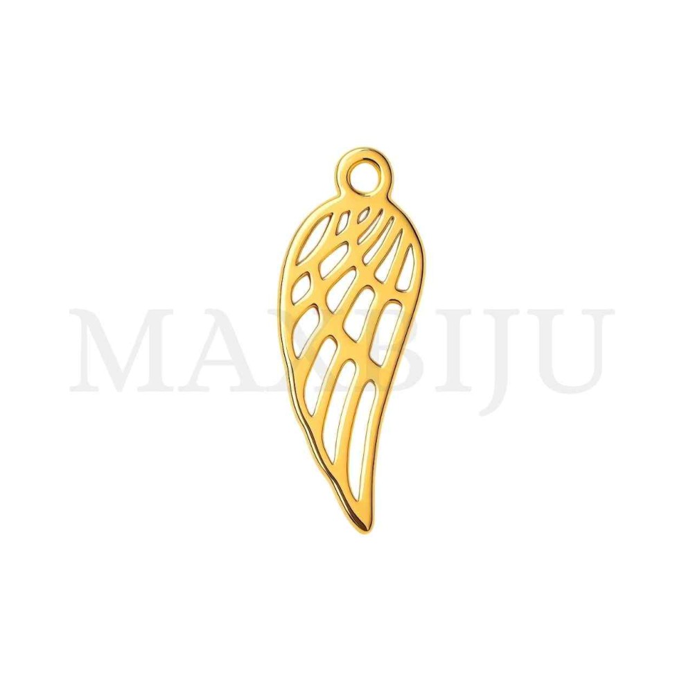 Stainless Steel Pendant - Angels Wings 6x14mm