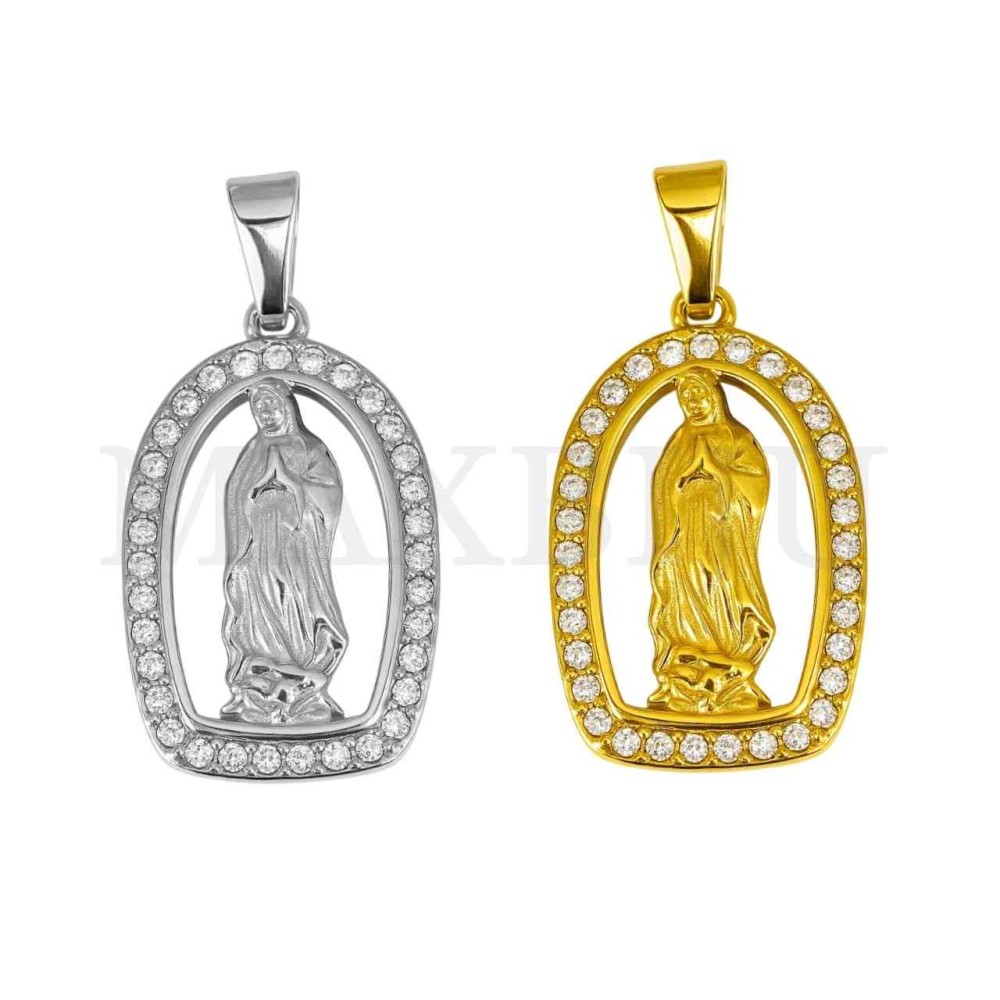 Stainless Steel Pendant -Our Lady of Guadalupe 21x34mm