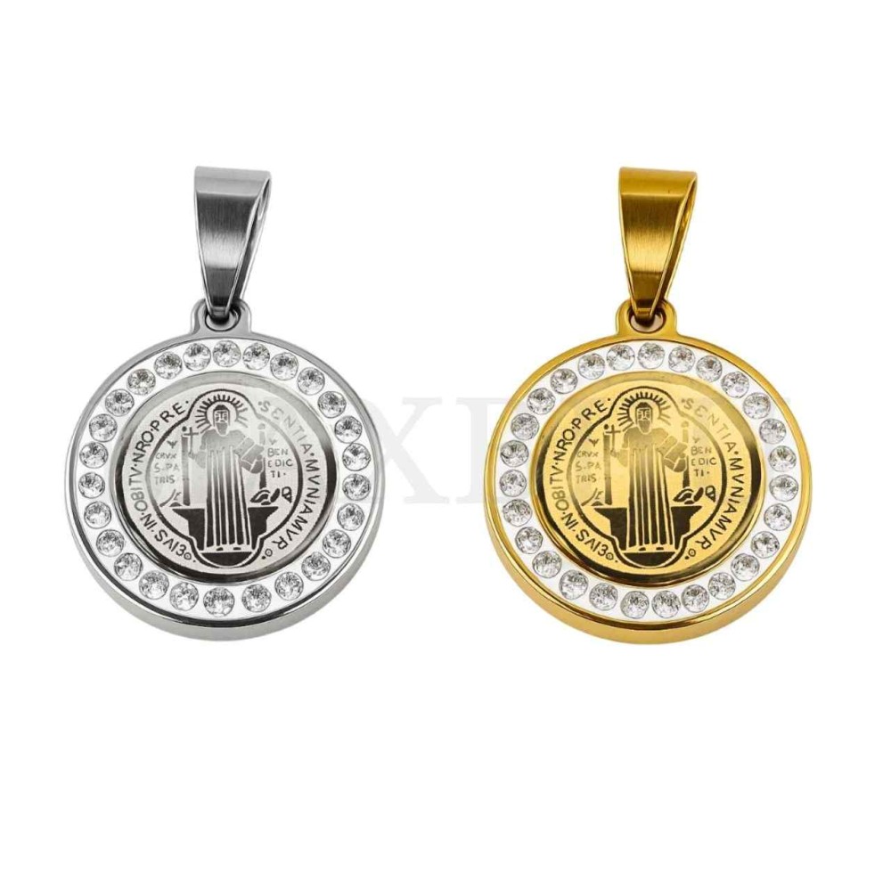 Stainless Steel Pendant - Saint Benedict 20mm