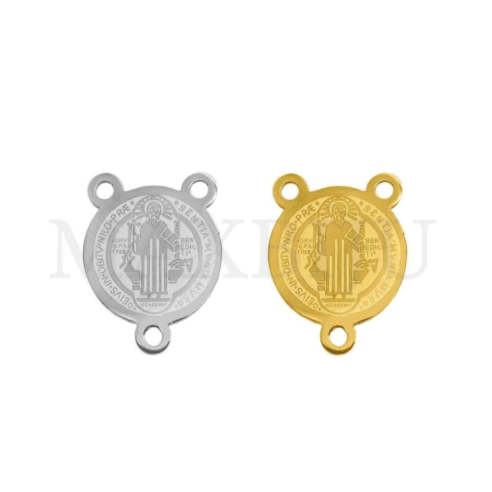 Stainless Steel Pendant-  Saint Benedict 11x17mm