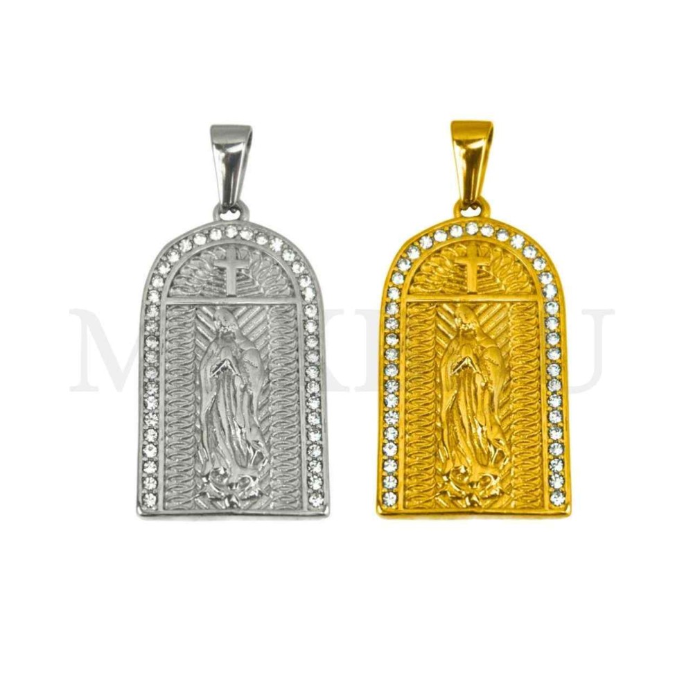 Stainless Steel Pendant-  Our Lady of Guadalupe 22x40mm