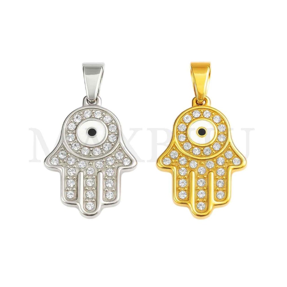 Stainless Steel Pendant-  Fátima Hand 25x38mm