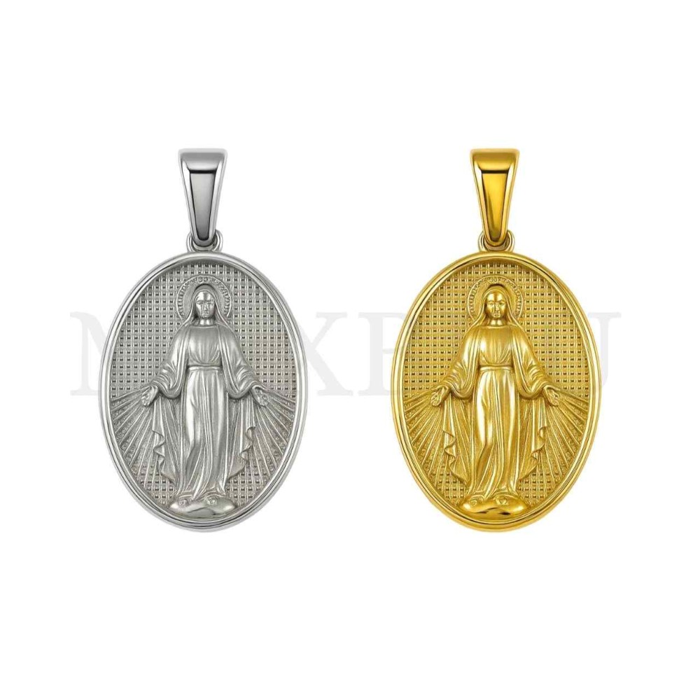 Stainless Steel Pendant  - Virgin Mary 27x36mm