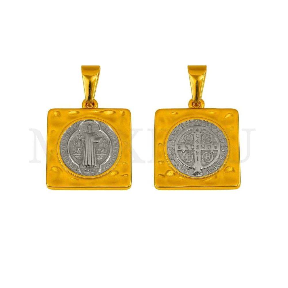 Stainless Steel Pendant - Saint Benedict 23x23mm