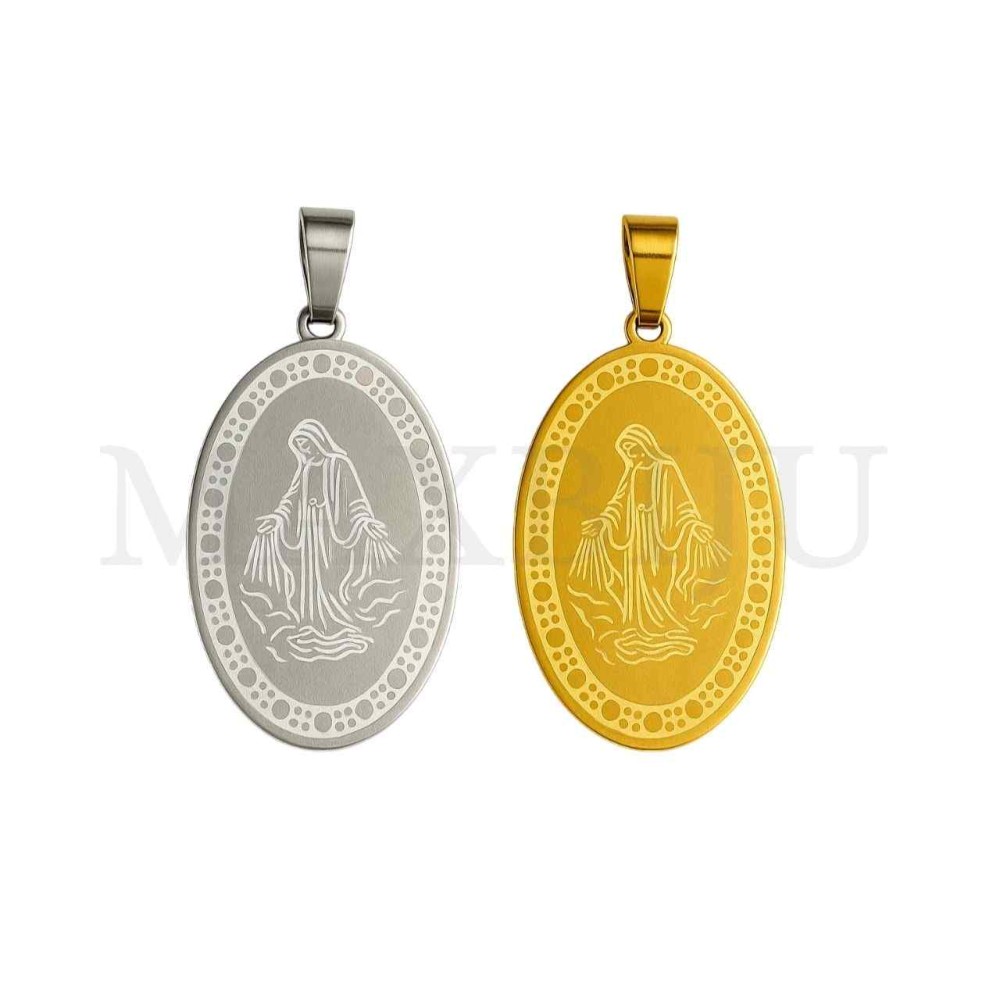 Stainless Steel Pendant  - Virgin Mary 23x38mm