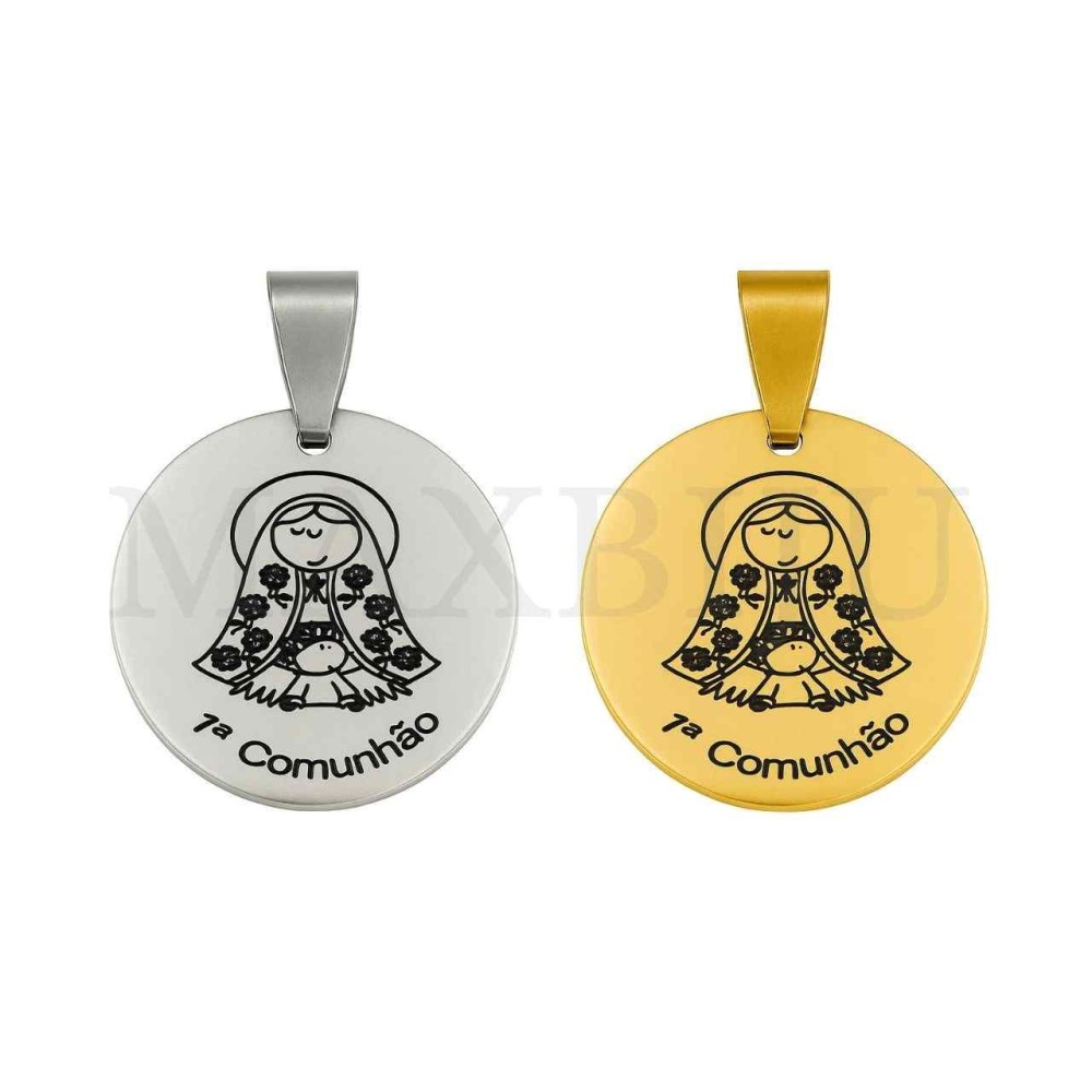 Stainless Steel Pendant  - "Primeira Comunhão" 25mm