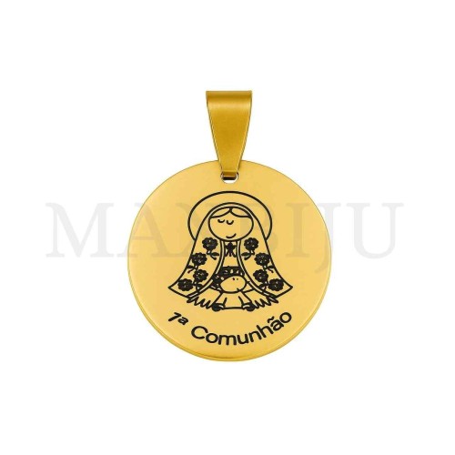 Stainless Steel Pendant  - "Primeira Comunhão" 25mm