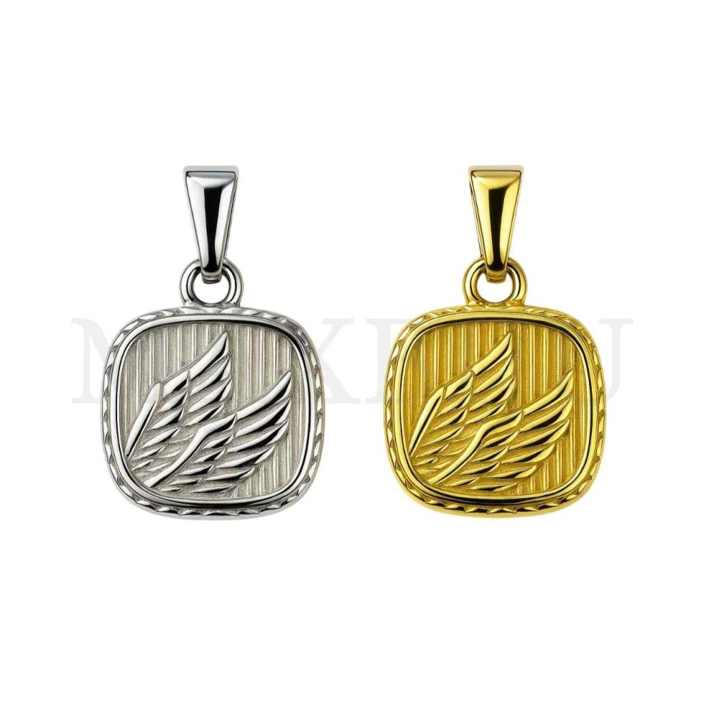 Stainless Steel Pendant - Angels Wings 17x22mm