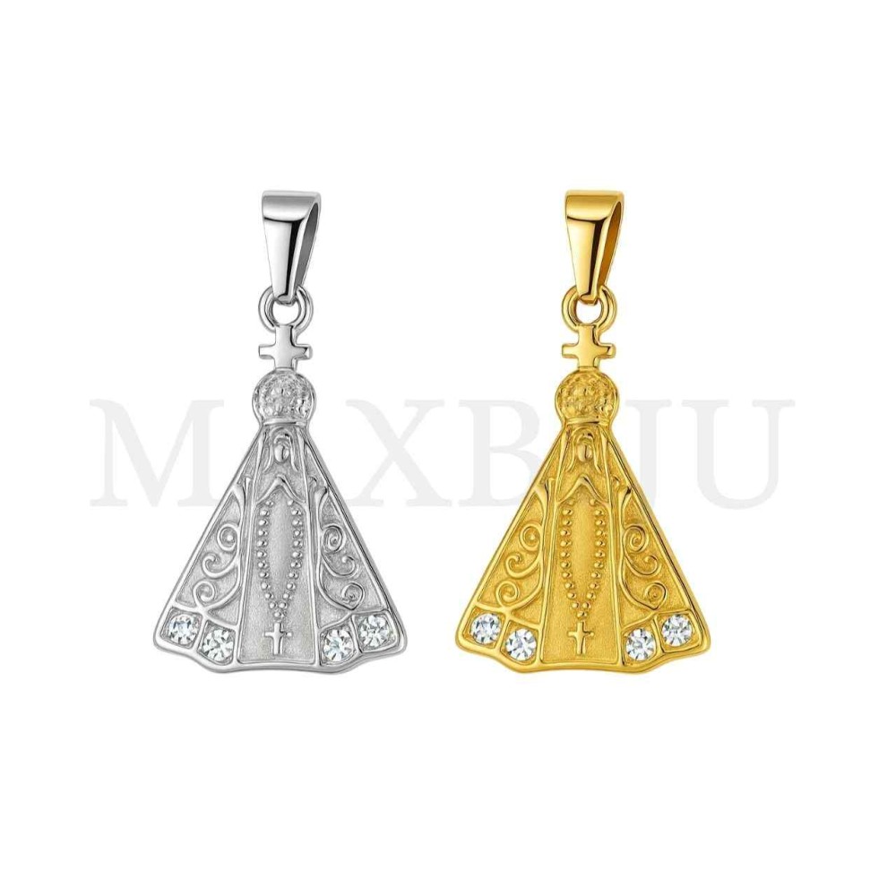 Stainless Steel Pendant - Our Lady of Aparecida 22x34mm