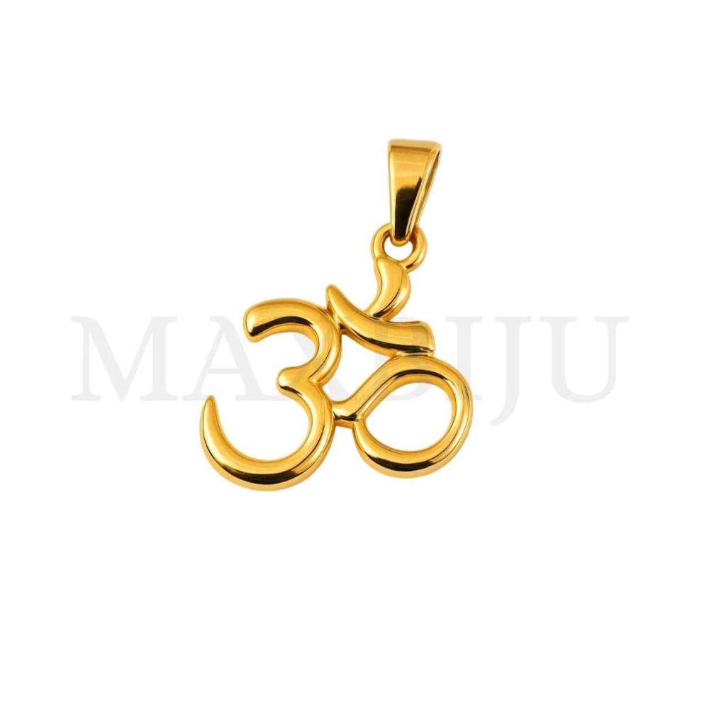 Stainless Steel Pendant-  Om 19x24mm