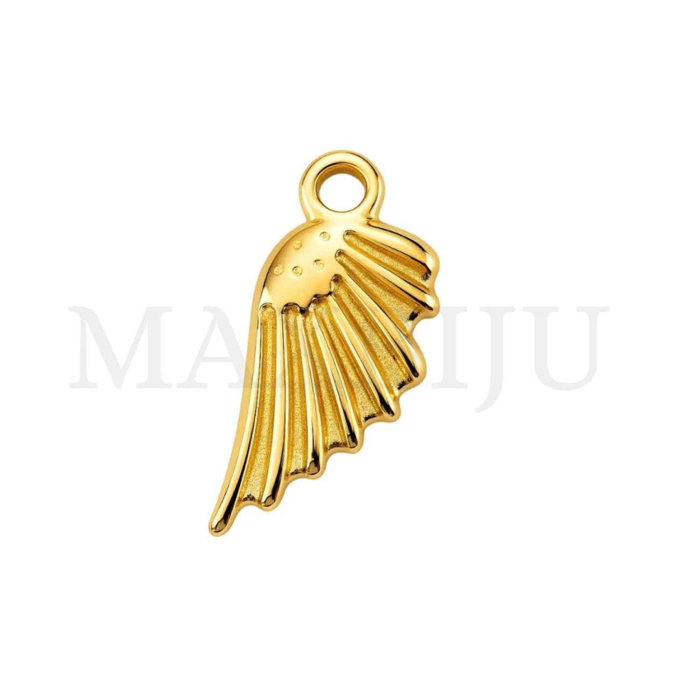 Stainless Steel Pendant - Angels Wings 9x18mm