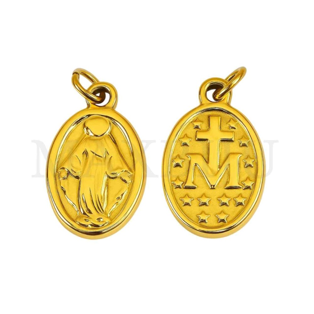 Stainless Steel Pendant - Miraculous Medal 9x14mm
