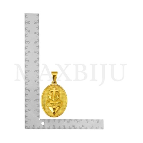 Stainless Steel Pendant - Sacred Heart of Jesus 27x36mm