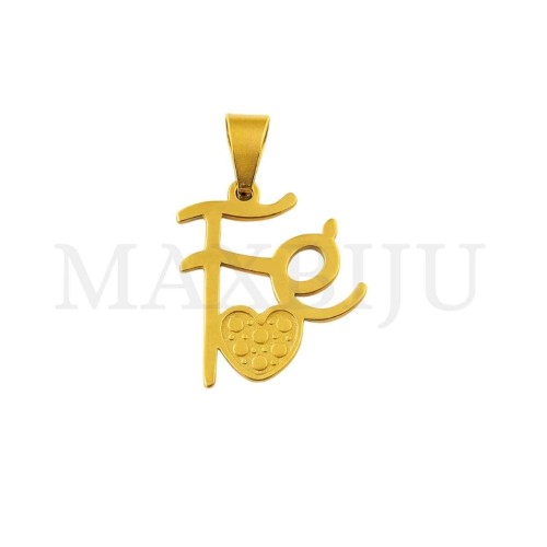 Stainless Steel Pendant - "Fé" 18x20mm