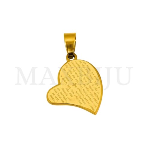 Stainless Steel Pendant - Heart With The Lord's Prayer 23x28mm 