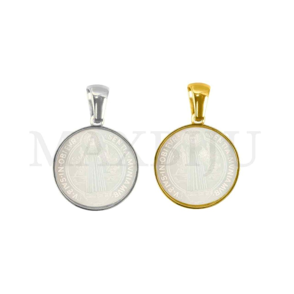 Stainless Steel Pendant - Saint Benedict 16mm