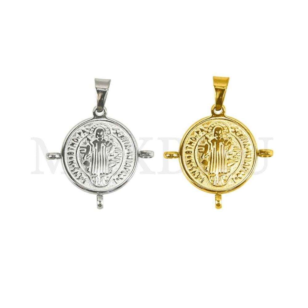 Stainless Steel Pendant - Saint Benedict 21x21mm