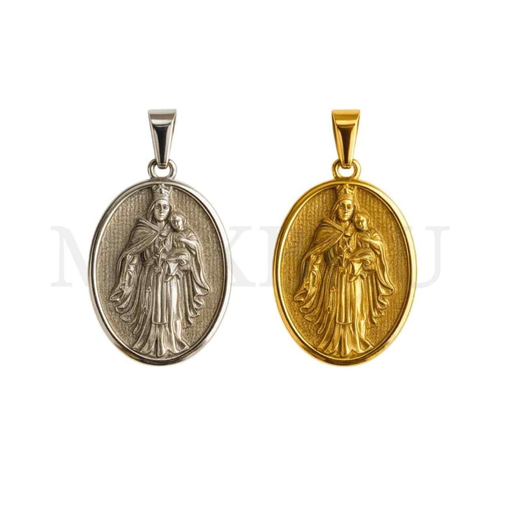 Stainless Steel Pendant - Our Lady of Mount Carmel 29x40mm