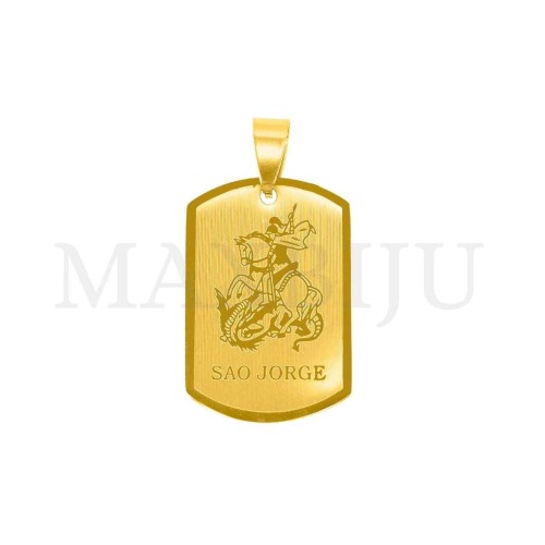Stainless Steel Pendant - "São Jorge" 20x30mm