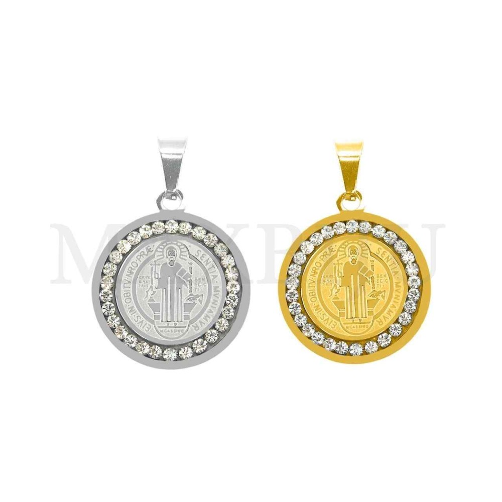 Stainless Steel Pendant - Saint Benedict 25mm