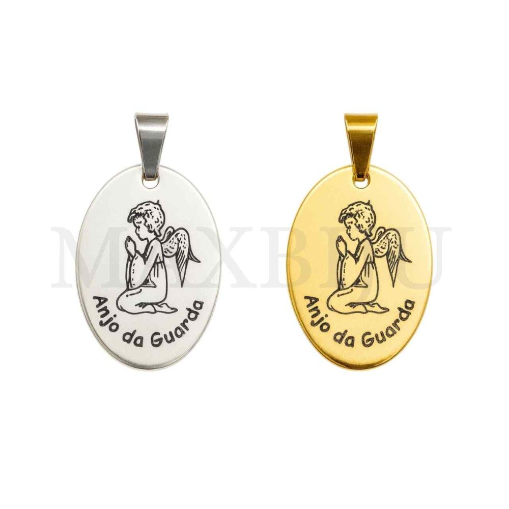 Stainless Steel Pendant -  Guard Angel 18x25mm