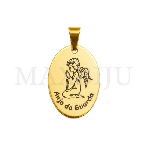 Stainless Steel Pendant -  Guard Angel 18x25mm