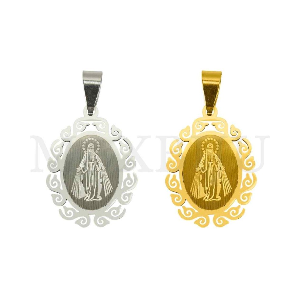 Stainless Steel Pendant -  Virgin Mary 20x28mm