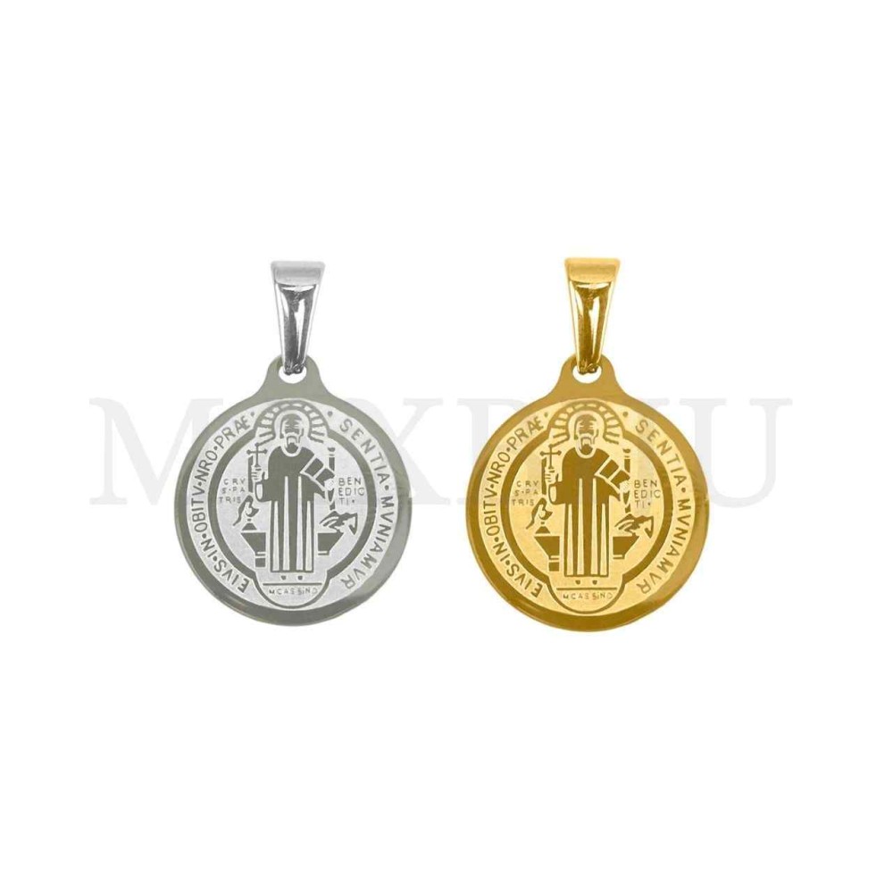 Stainless Steel Pendant - Saint Benedict 18mm