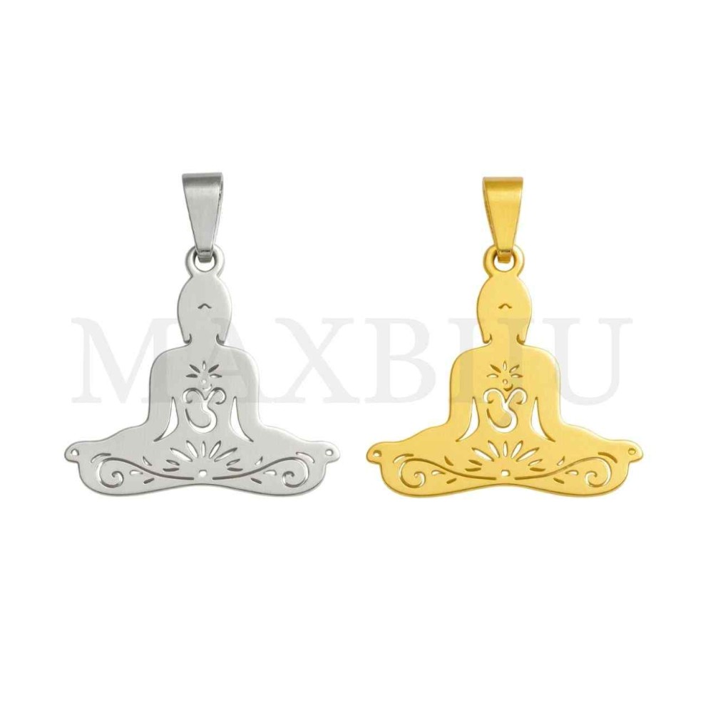 Stainless Steel Pendant - Meditation 25x23mm