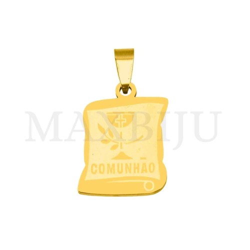 Stainless Steel Pendant - Comunhão 19x27mm