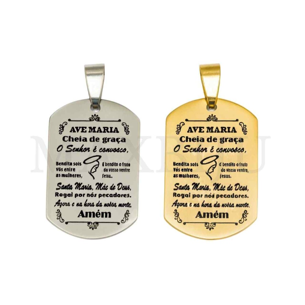 Stainless Steel Pendant - Ave Maria 20x30mm