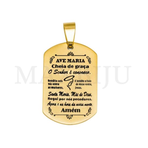 Stainless Steel Pendant - Ave Maria 20x30mm