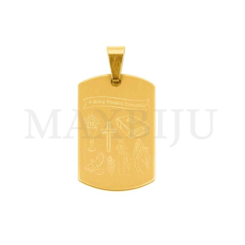Stainless Steel Pendant - A Minha Primeira Comunhão 21x35mm