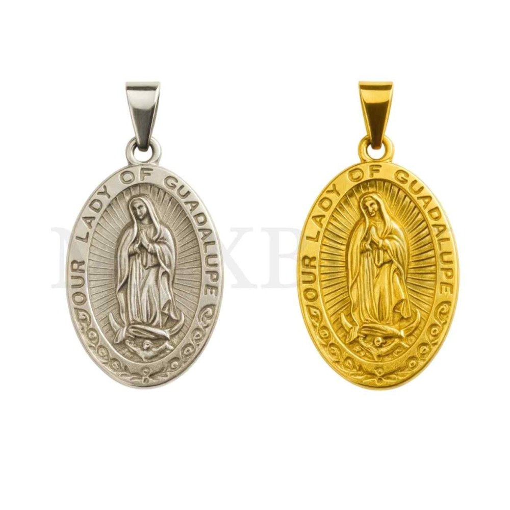 Stainless Steel Pendant - Our Lady of Guadalupe 28x45mm