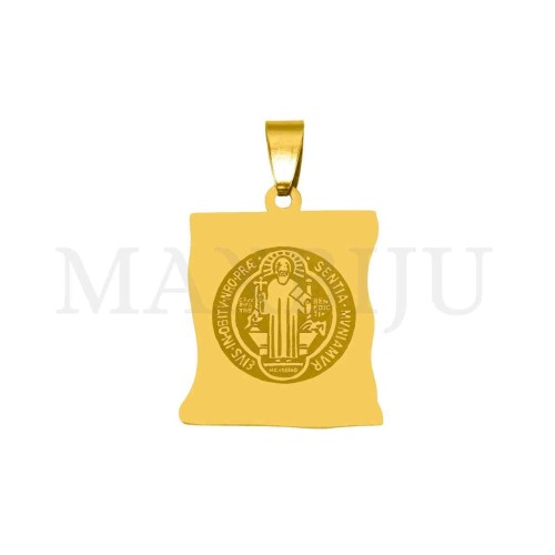 Stainless Steel Pendant - Saint Benedict 22x28mm