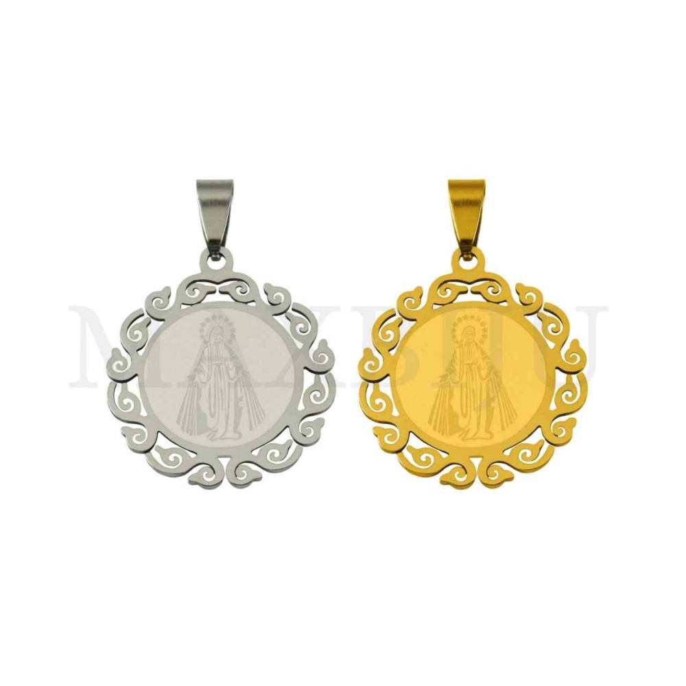 Stainless Steel Pendant -  Virgin Mary 27mm