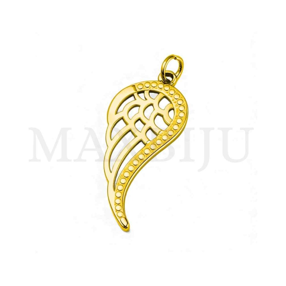 Stainless Steel Pendant - Angel Wings 11x26mm